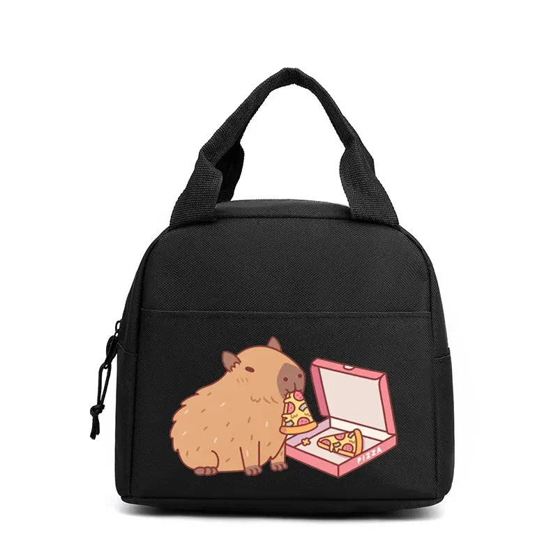 Kawaii Cartoon Capybara Insulated Lunch Bag 🍱✨ - Fun Bento Cooler for Kids & Adults 🌟 Perfect for Office, School & Picnics! 🐾