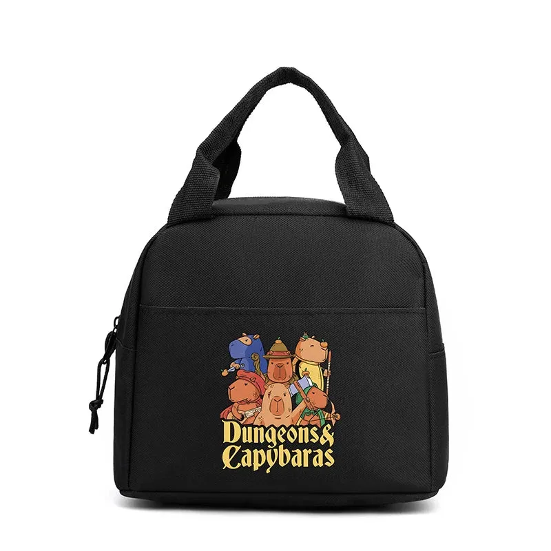 Kawaii Cartoon Capybara Insulated Lunch Bag 🍱✨ - Fun Bento Cooler for Kids & Adults 🌟 Perfect for Office, School & Picnics! 🐾