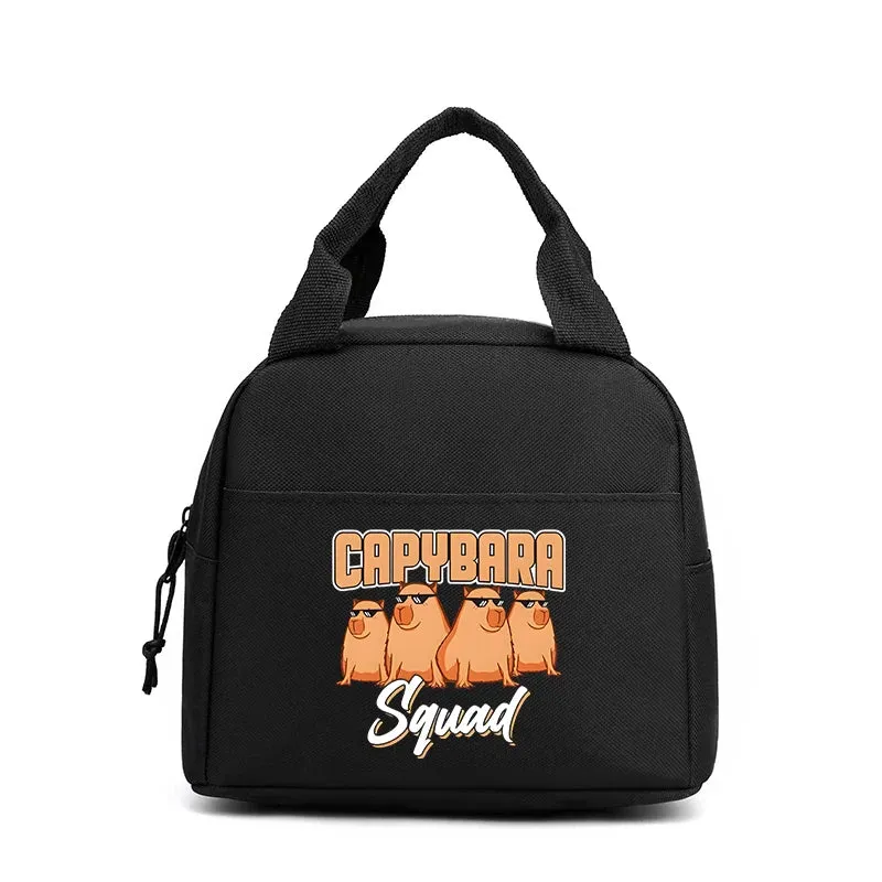Kawaii Cartoon Capybara Insulated Lunch Bag 🍱✨ - Fun Bento Cooler for Kids & Adults 🌟 Perfect for Office, School & Picnics! 🐾