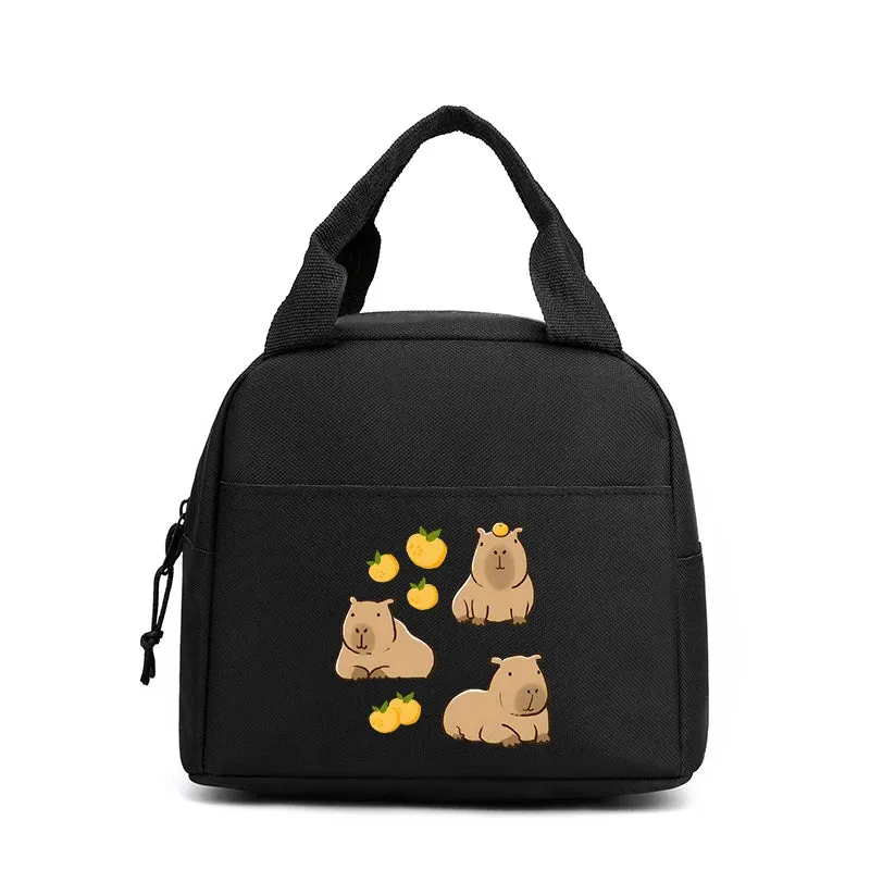 Kawaii Cartoon Capybara Insulated Lunch Bag 🍱✨ - Fun Bento Cooler for Kids & Adults 🌟 Perfect for Office, School & Picnics! 🐾