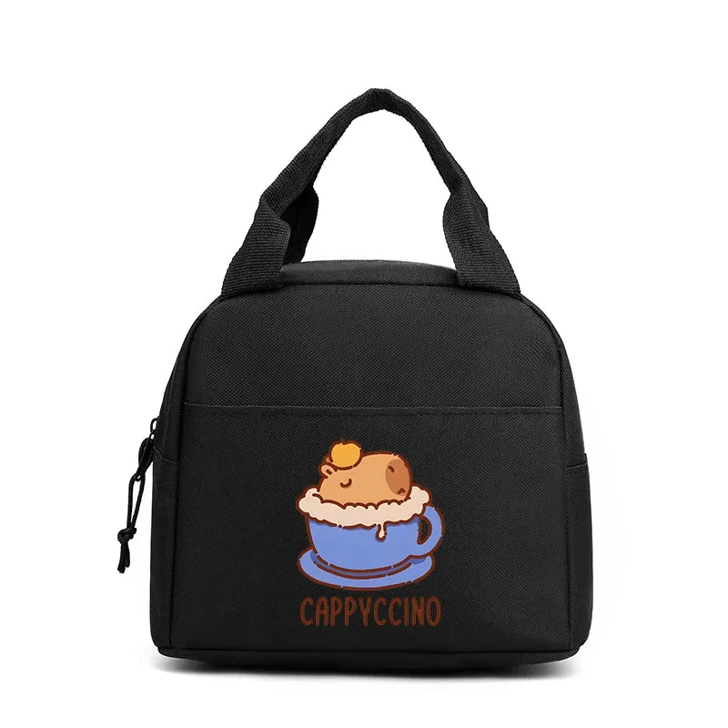Kawaii Cartoon Capybara Insulated Lunch Bag 🍱✨ - Fun Bento Cooler for Kids & Adults 🌟 Perfect for Office, School & Picnics! 🐾