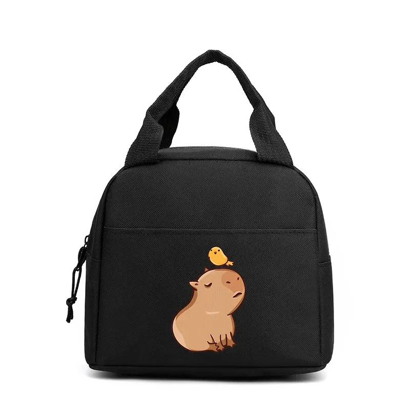 Kawaii Cartoon Capybara Insulated Lunch Bag 🍱✨ - Fun Bento Cooler for Kids & Adults 🌟 Perfect for Office, School & Picnics! 🐾
