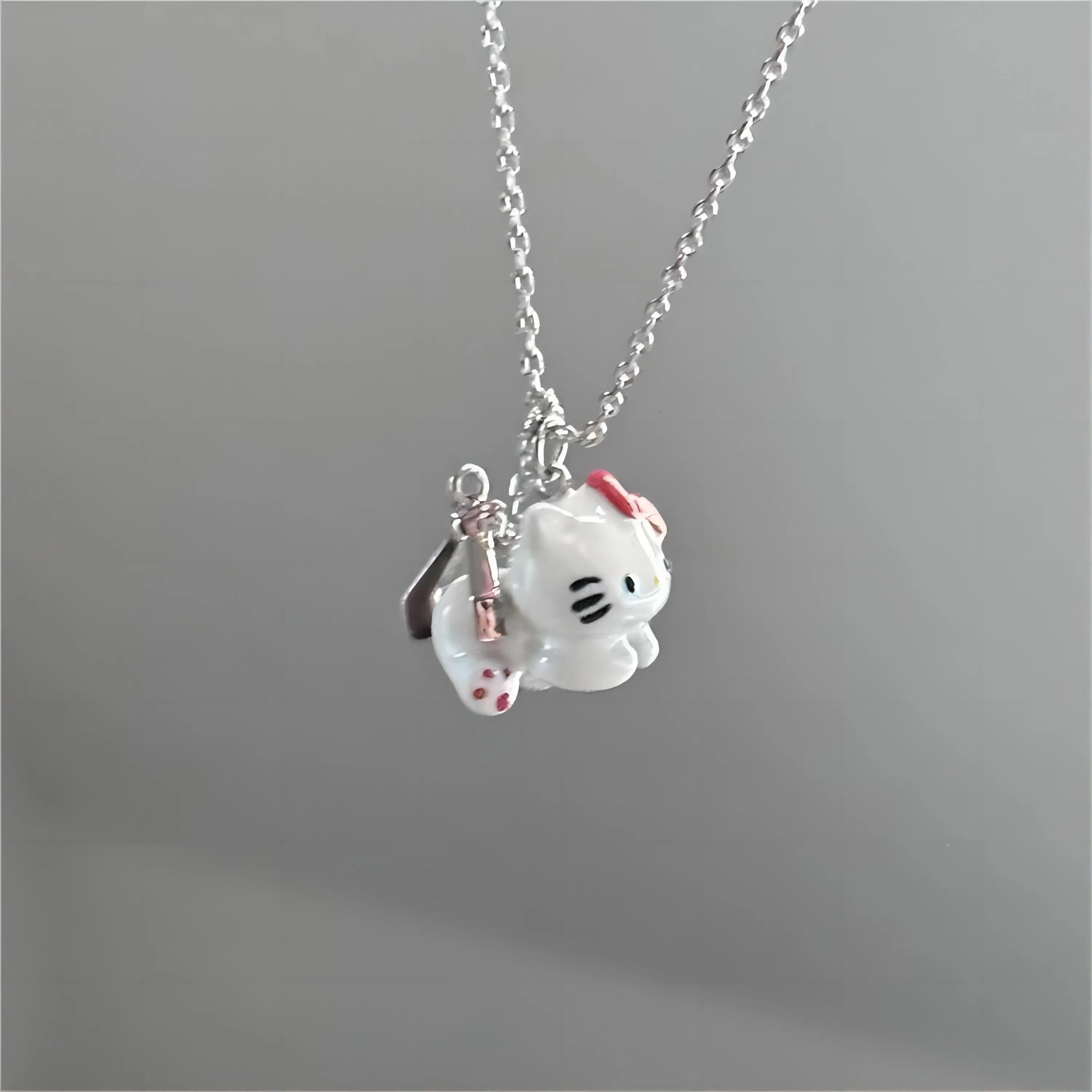 Kawaii Magnetic Toy Crane Hello Kitty Necklace