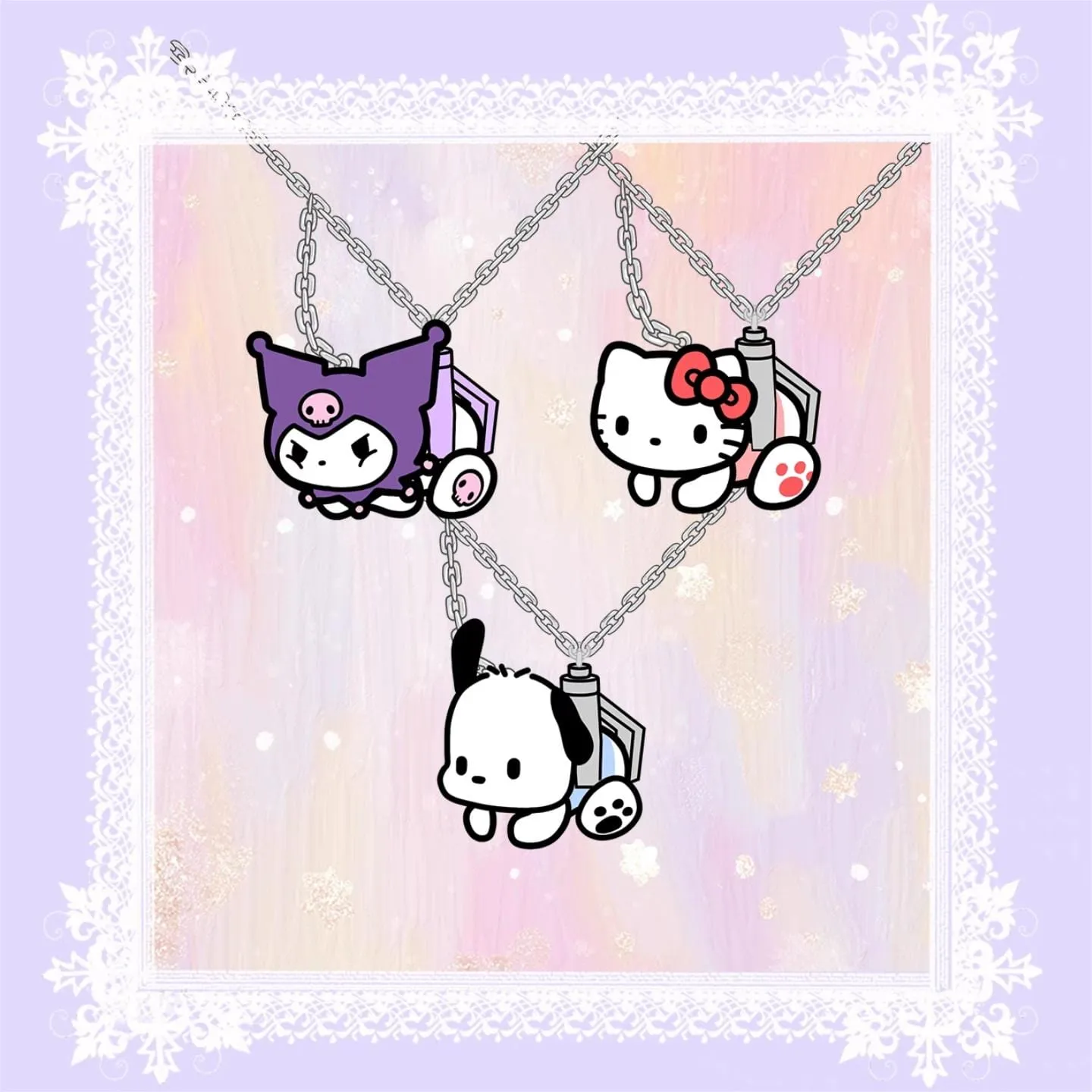 Kawaii Magnetic Toy Crane Hello Kitty Necklace