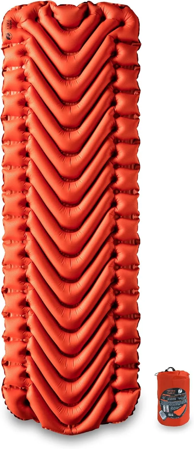 Klymit Static V Inflatable Camping Pad and Sheet for Hiking and Backpacking, Orange
