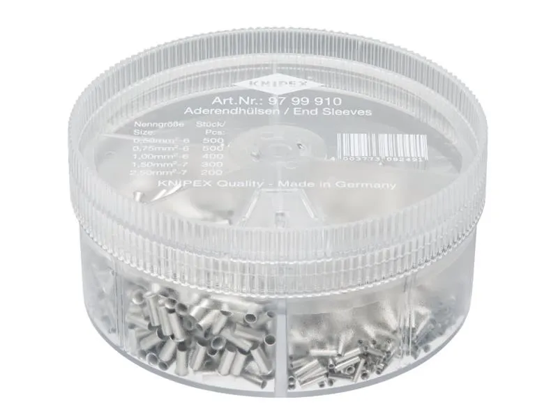 Knipex Non-Insulated Wire Ferrules Assortment Box, 1,900 Piece