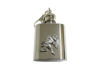 Labrador Dog with Duck 1 Oz. Stainless Steel Key Chain Flask