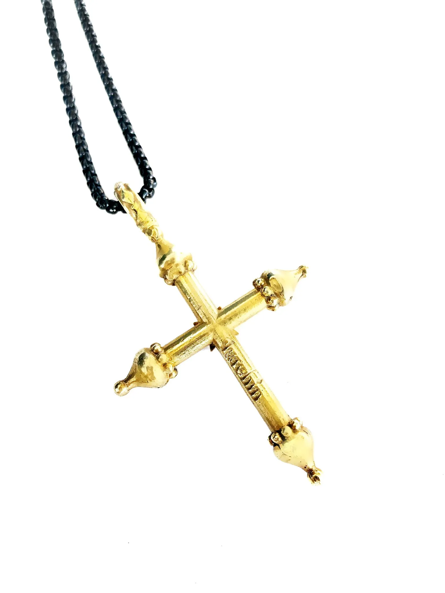 Large Gold Cross Necklace With Diamond