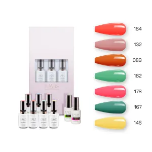 Lavis Holiday Collection: 7 Gel Polishes, 1 Base Gel, 1 Top Gel - Set 10 - 164; 132; 089; 182; 178; 167; 146   BT