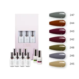 Lavis Holiday Collection: 7 Gel Polishes, 1 Base Gel, 1 Top Gel - Set 16 - 247, 244, 243, 242, 248, 246, 245   BT
