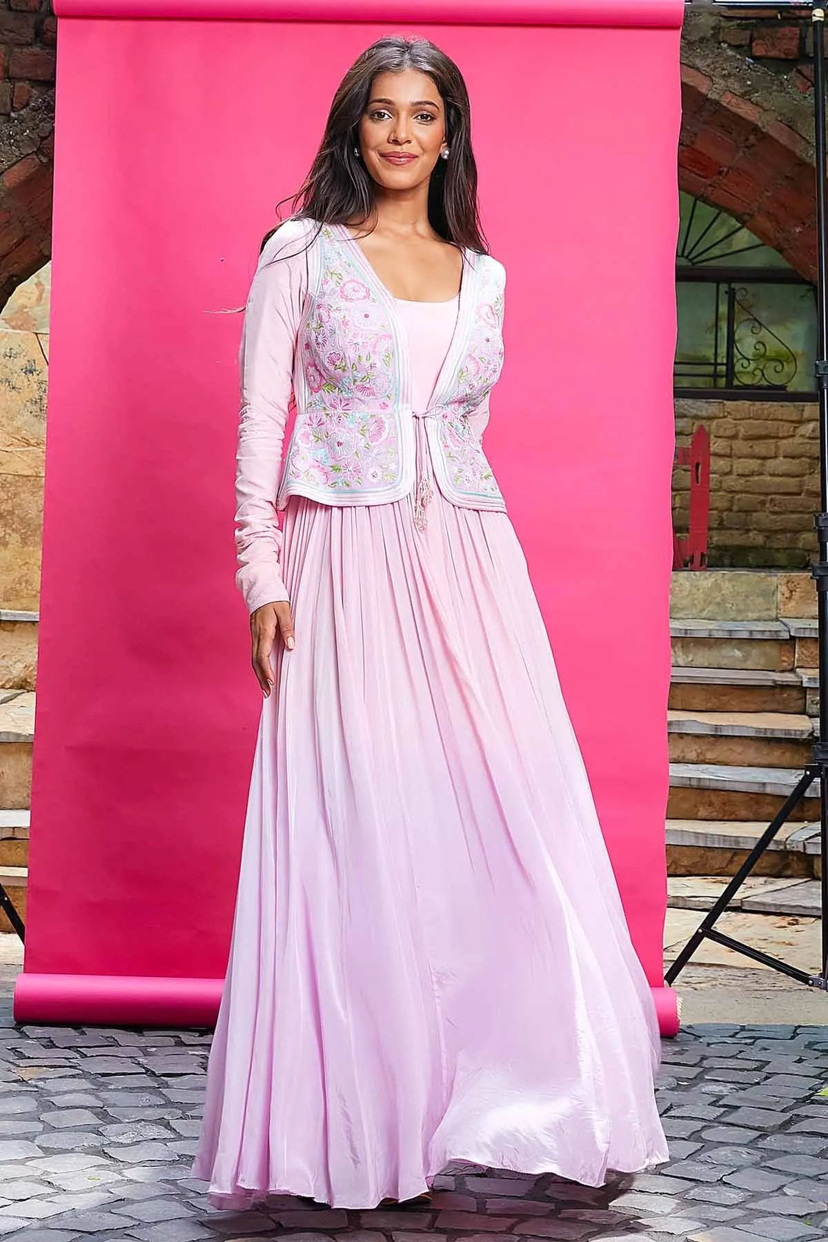 Lilac Waistcoat & Anarkali Set