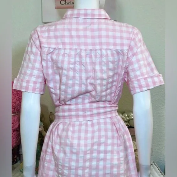 Lisa Marie Fernandez x Target All Cotton gingham dress pink &amp; white color size M