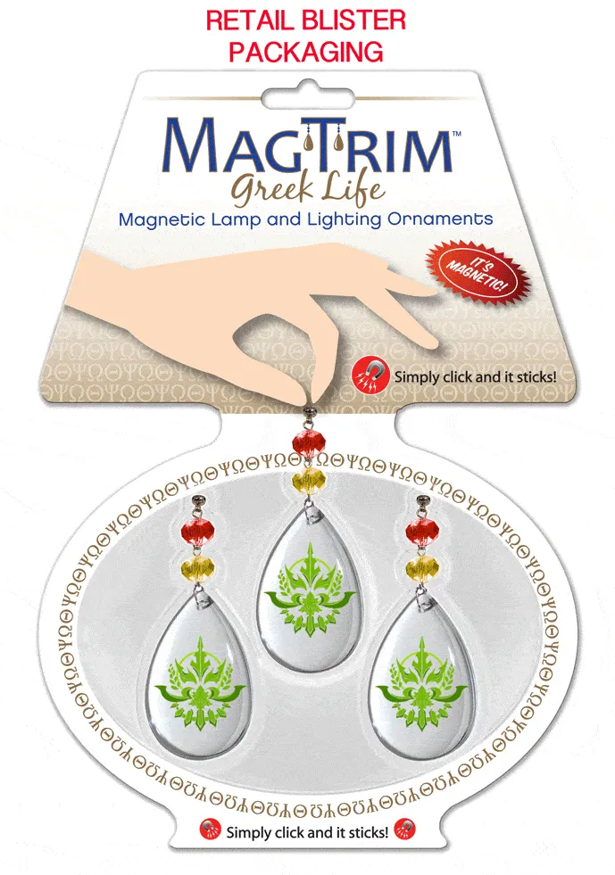 Logo Bling - Chi Omega   (Set of 3)  MAGNETIC ORNAMENT