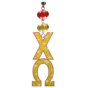 Logo Bling - Chi Omega   (Set of 3)  MAGNETIC ORNAMENT