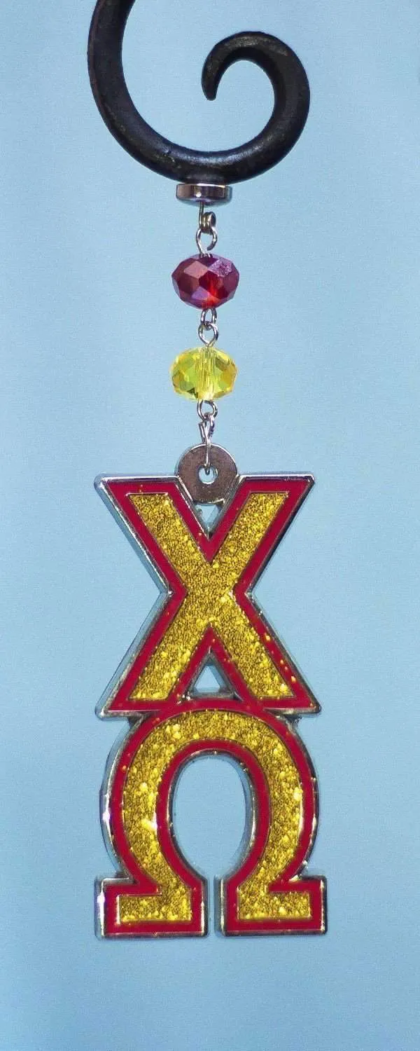 Logo Bling - Chi Omega   (Set of 3)  MAGNETIC ORNAMENT