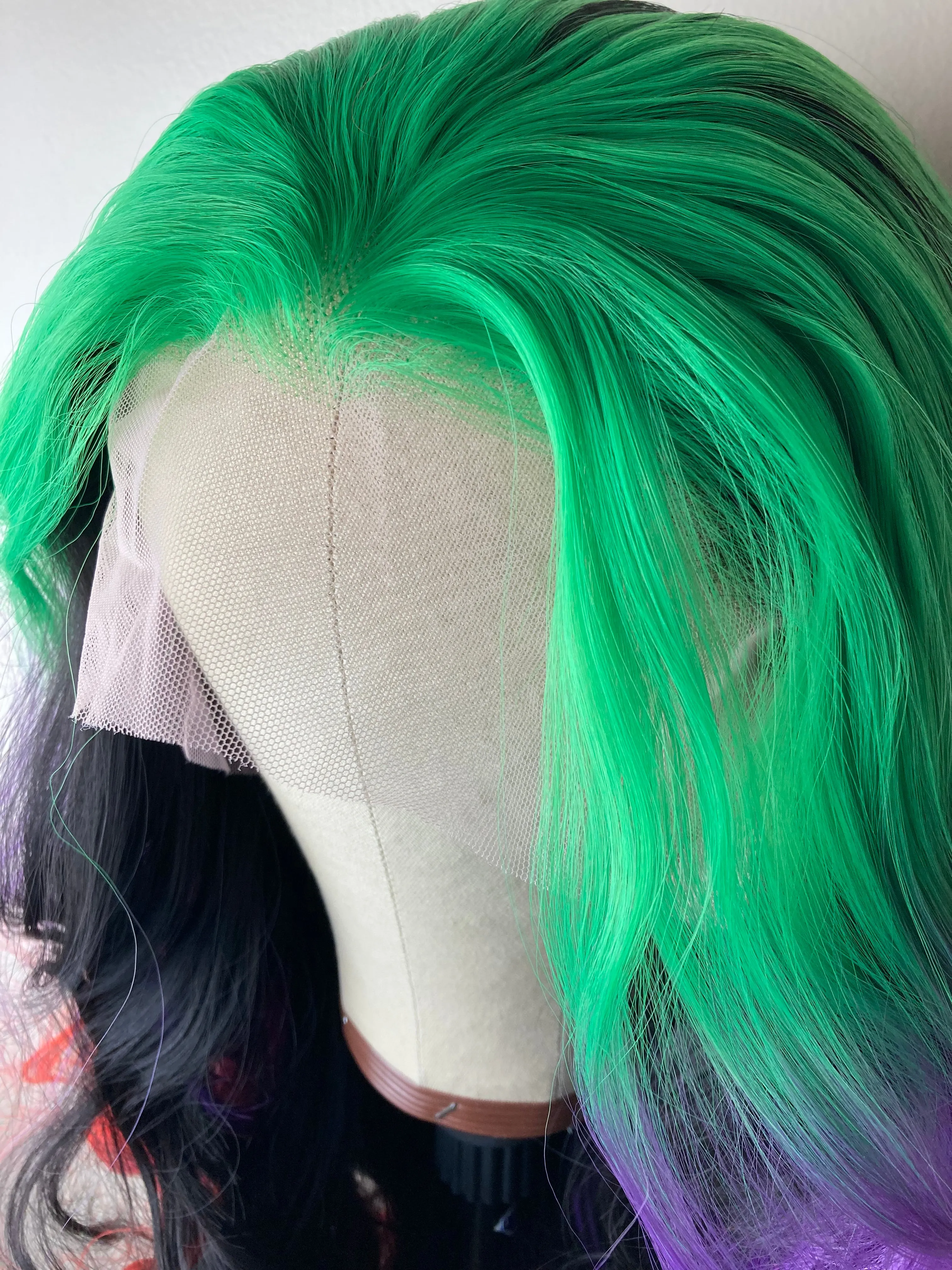 Long Curly Ombre Mermaid Rainbow Lace Front Wigs