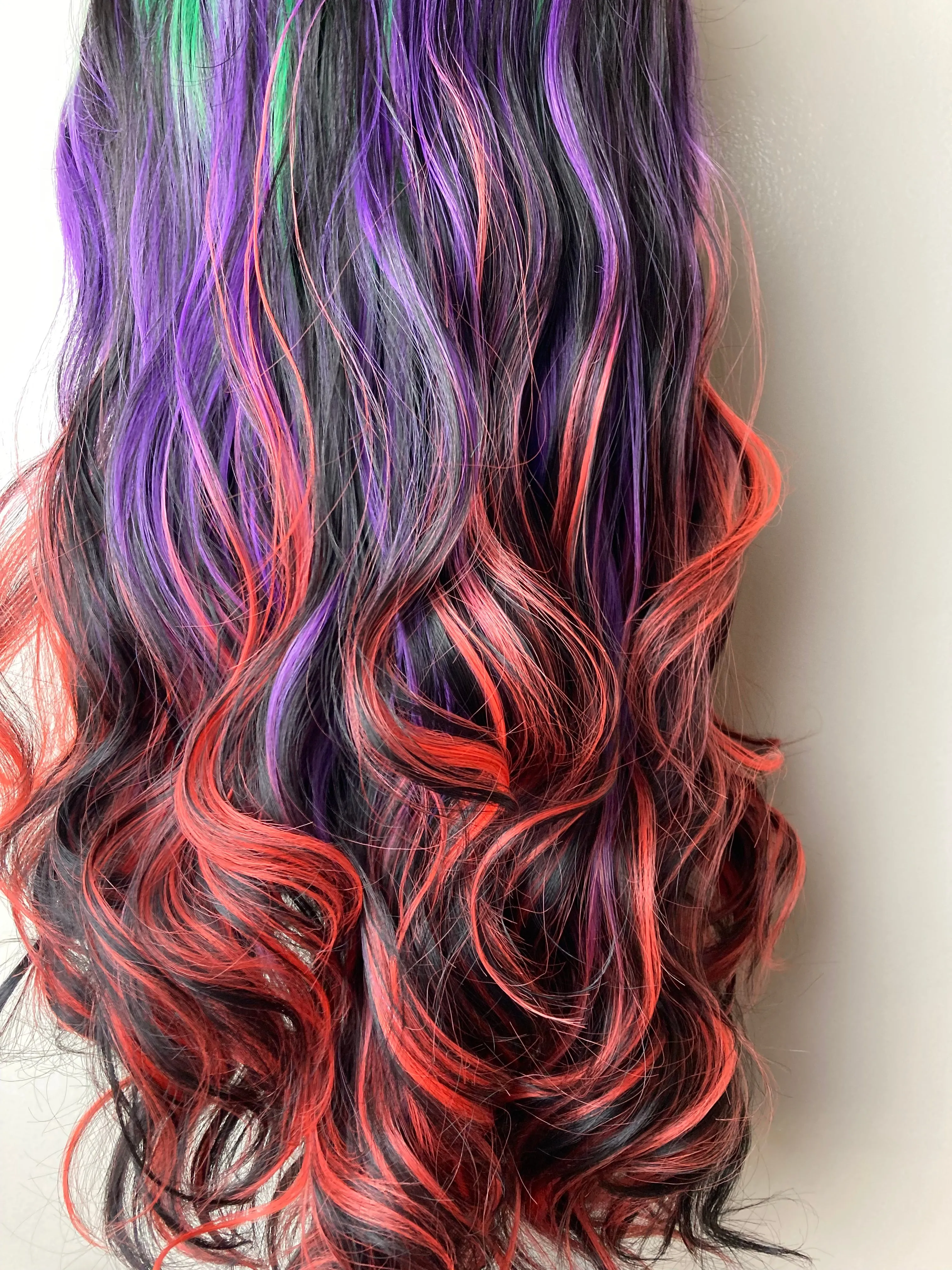 Long Curly Ombre Mermaid Rainbow Lace Front Wigs