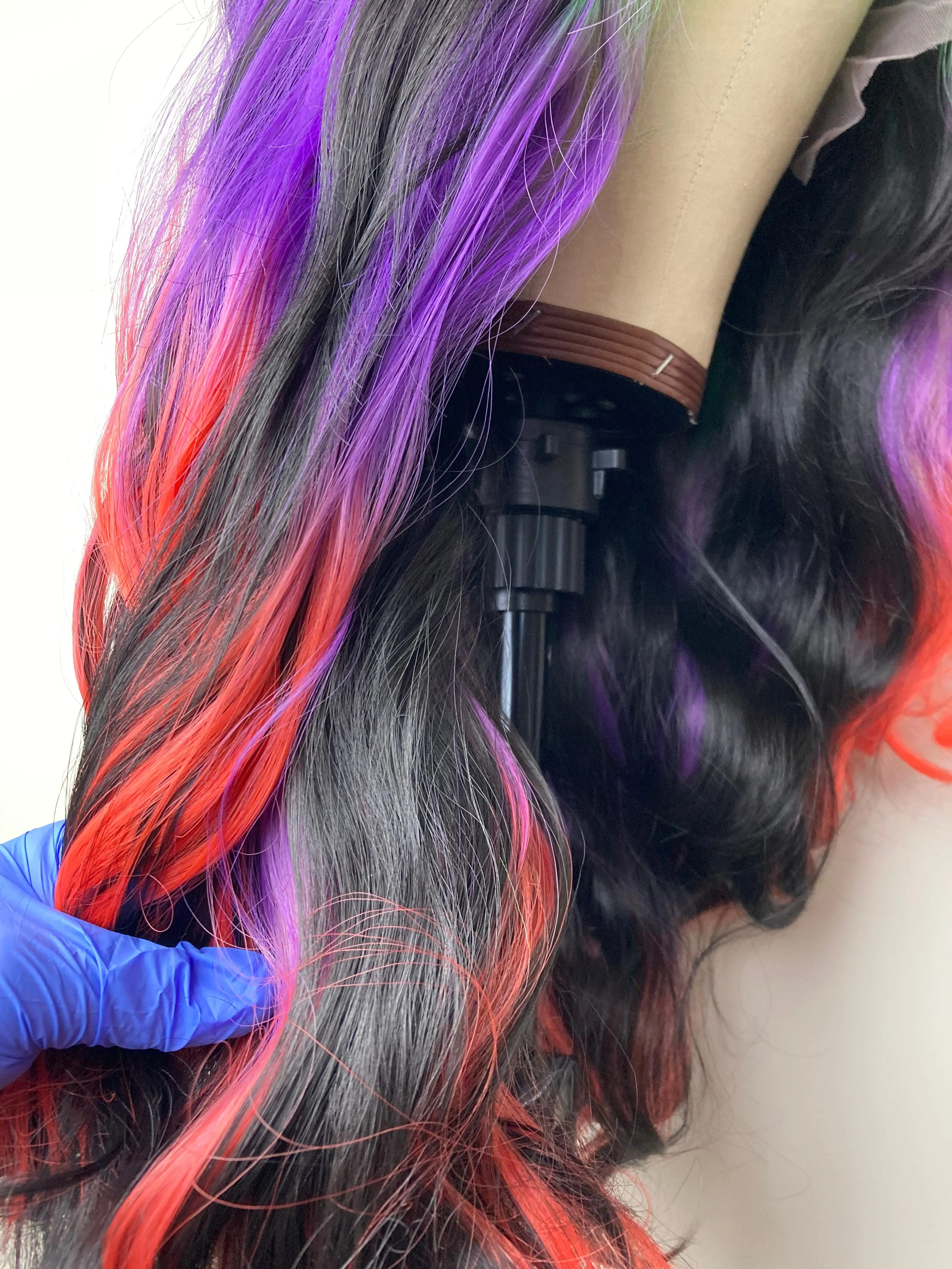 Long Curly Ombre Mermaid Rainbow Lace Front Wigs