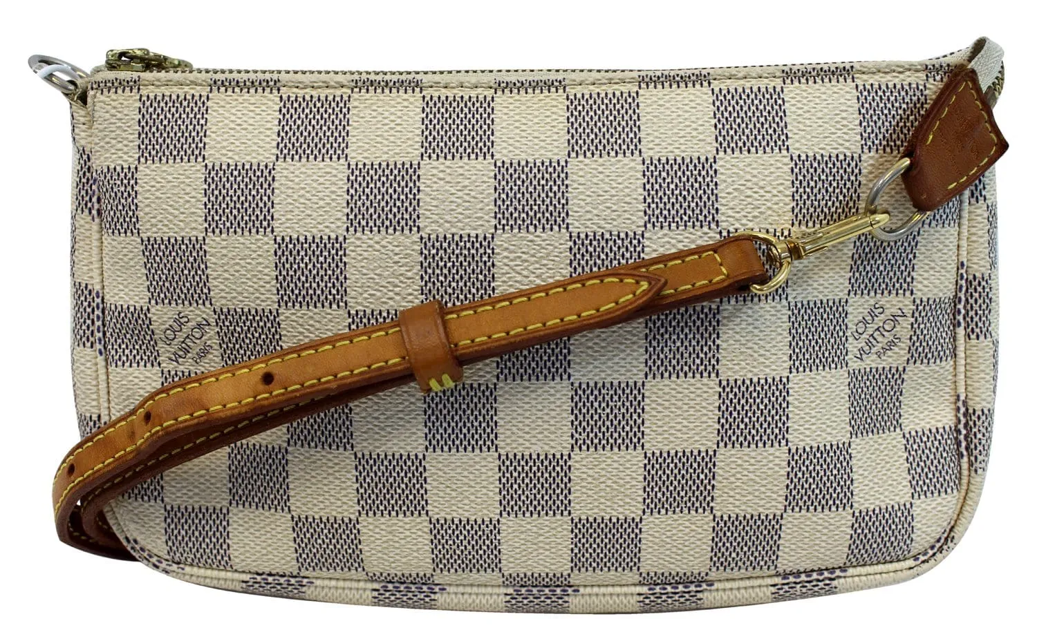 LOUIS VUITTON Damier Azur Pochette Accessoires Long Strap Pouch