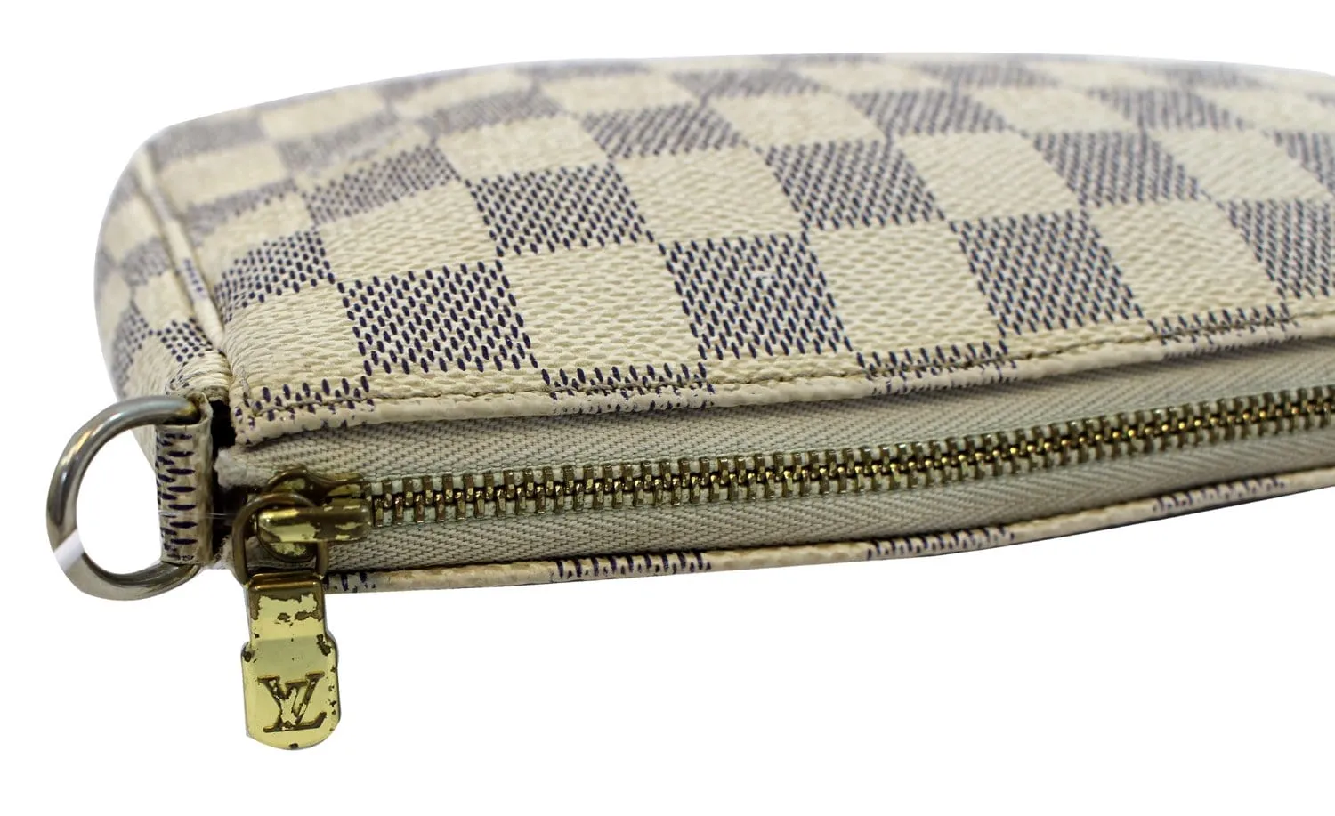 LOUIS VUITTON Damier Azur Pochette Accessoires Long Strap Pouch