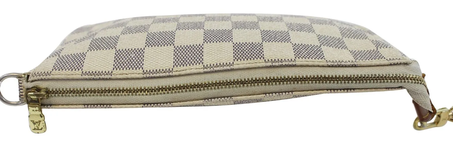 LOUIS VUITTON Damier Azur Pochette Accessoires Long Strap Pouch