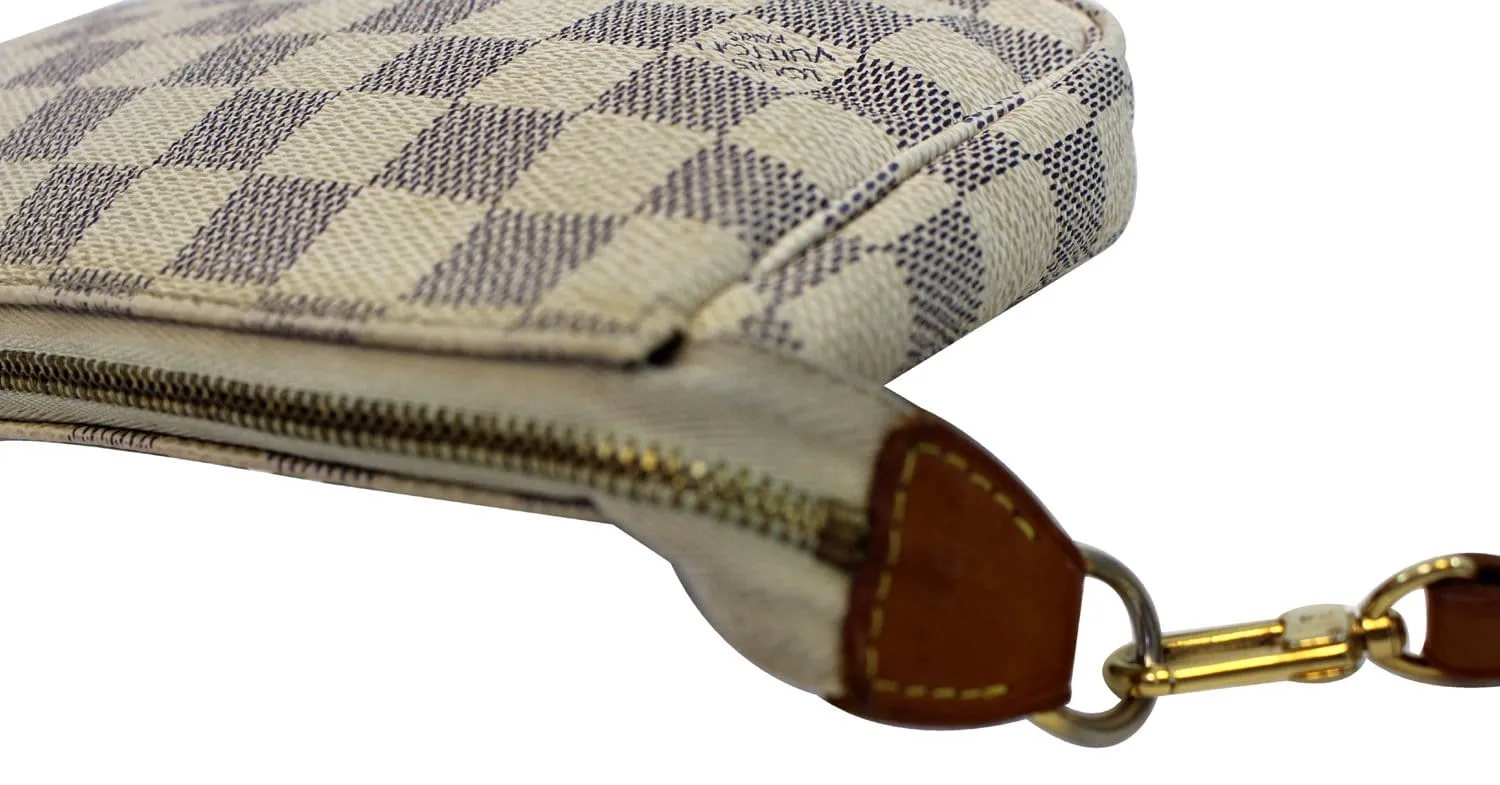 LOUIS VUITTON Damier Azur Pochette Accessoires Long Strap Pouch