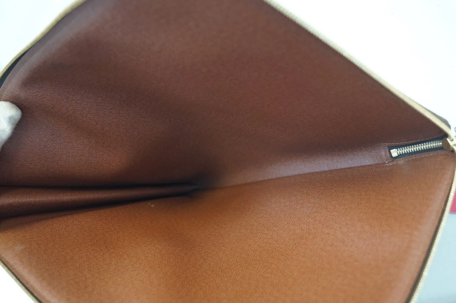 LOUIS VUITTON Monogram Brown Poche Documents Briefcase Clutch