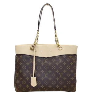 LOUIS VUITTON Pallas Chain Shopper Bag Monogram Canvas Dune
