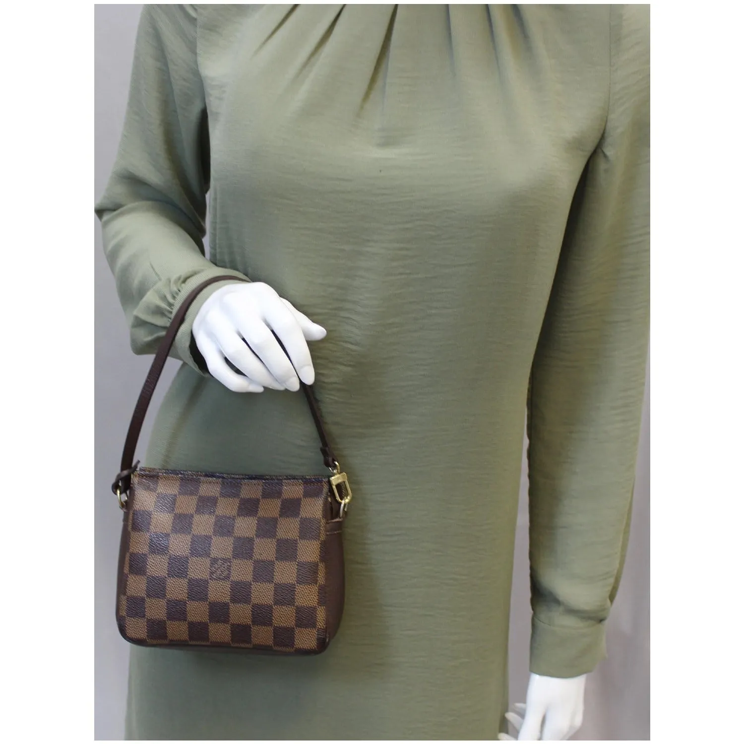 LOUIS VUITTON Truth Damier Ebene Makeup Pouch Bag Brown