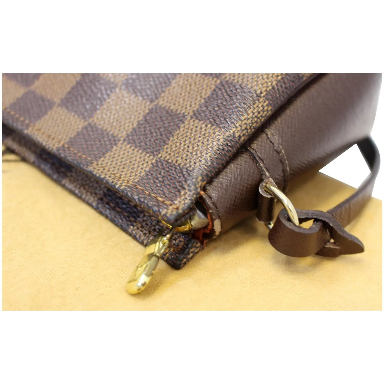 LOUIS VUITTON Truth Damier Ebene Makeup Pouch Bag Brown