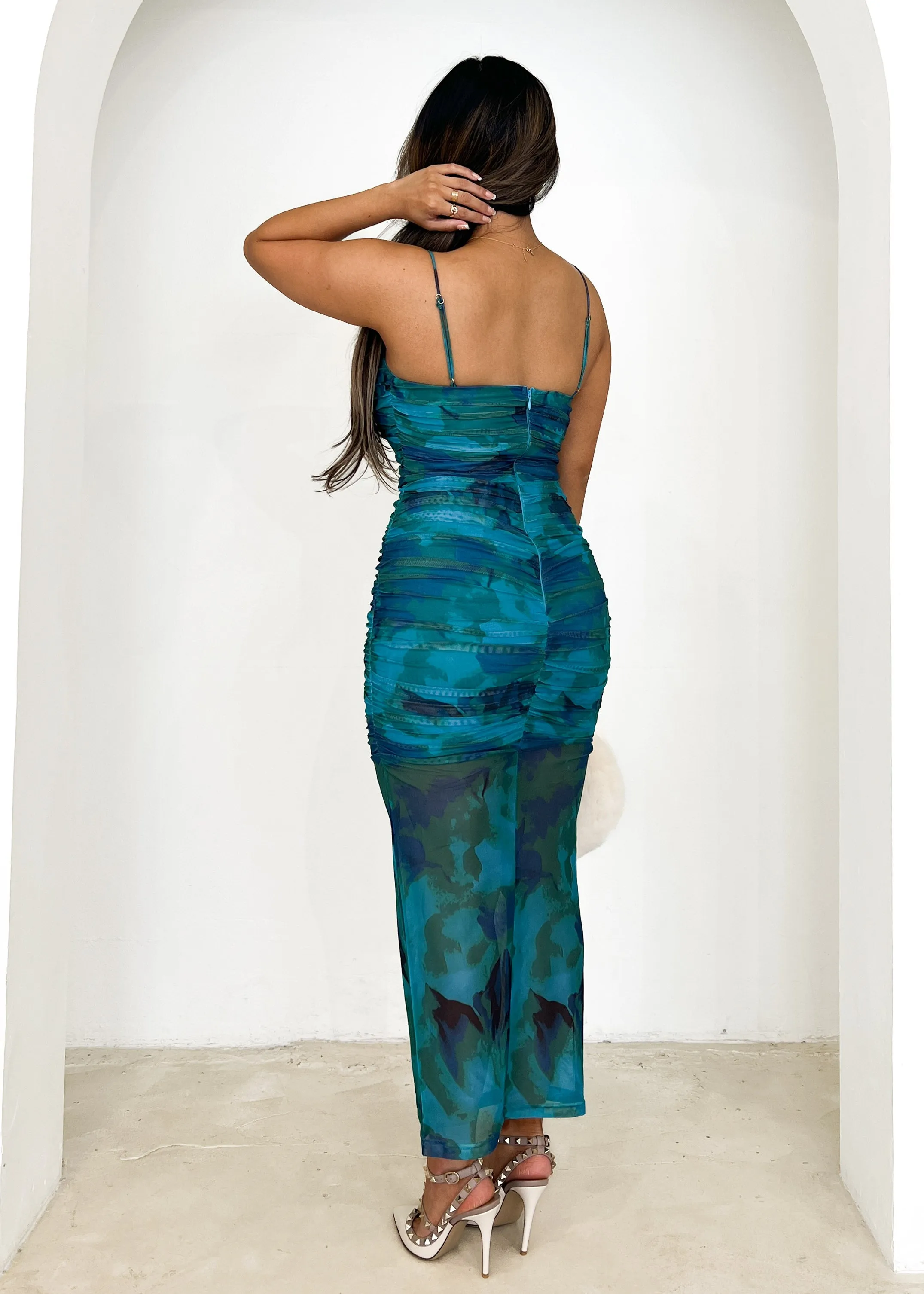 Lynna Midi Dress - Ocean Splash