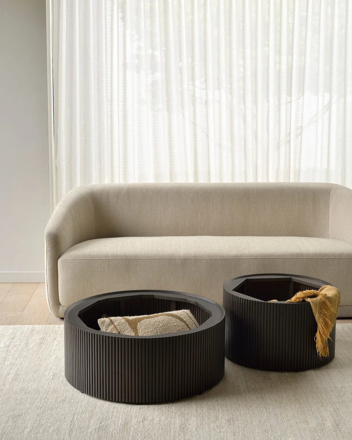Mahogany Roller Max Dark Brown Round Coffee Table - Varnished