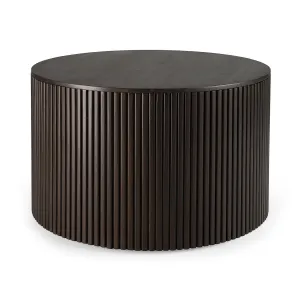 Mahogany Roller Max Dark Brown Round Coffee Table - Varnished