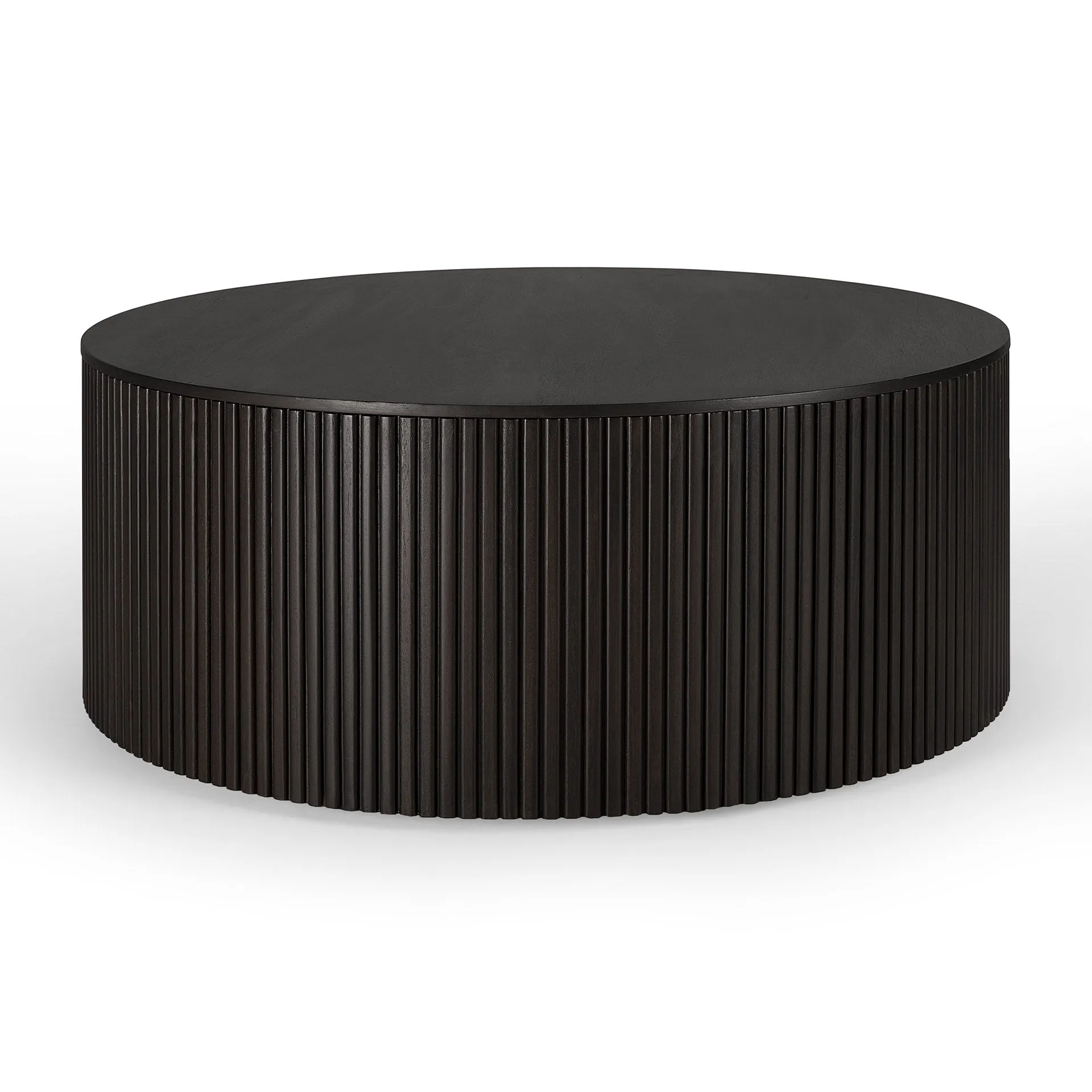 Mahogany Roller Max Dark Brown Round Coffee Table - Varnished