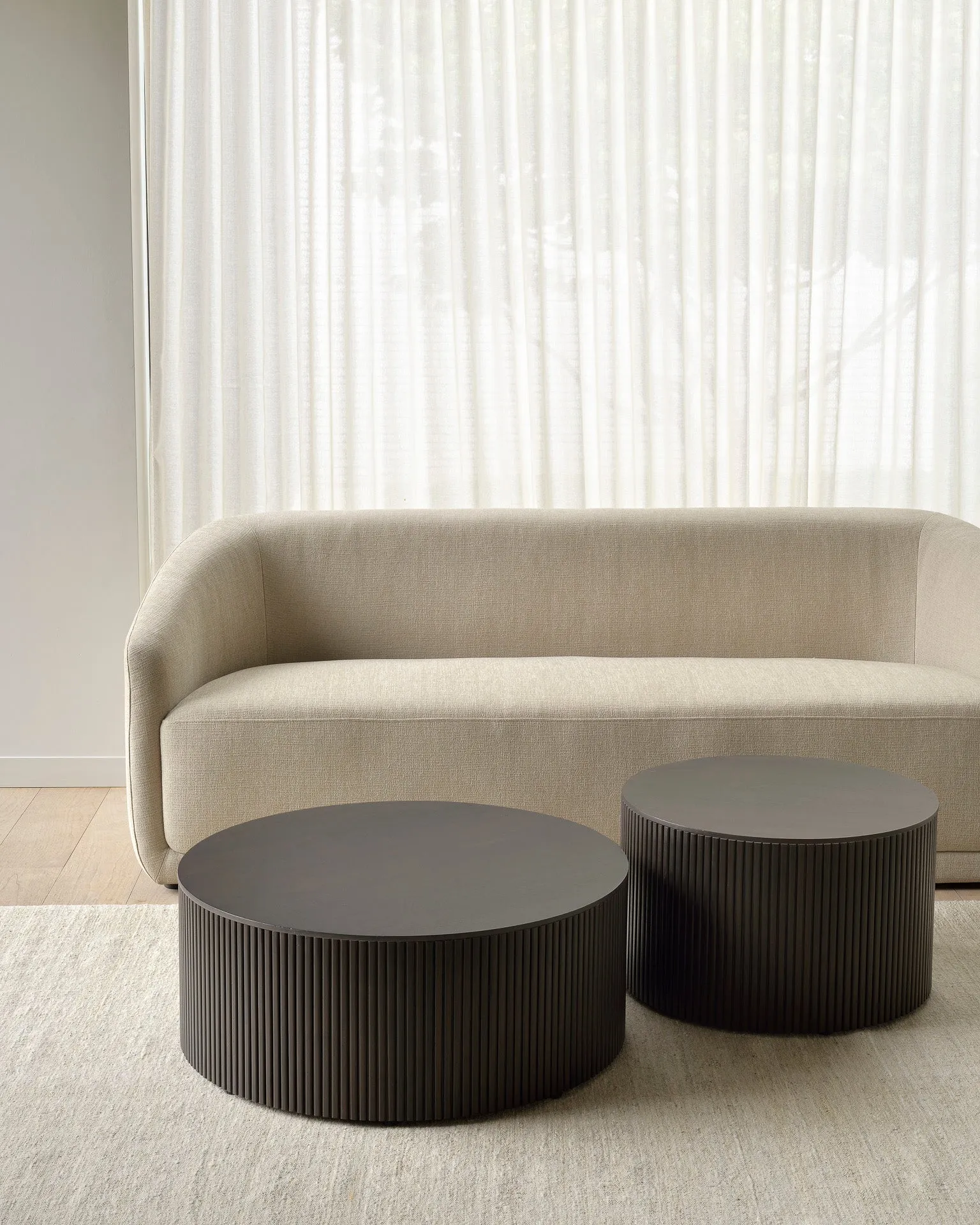 Mahogany Roller Max Dark Brown Round Coffee Table - Varnished