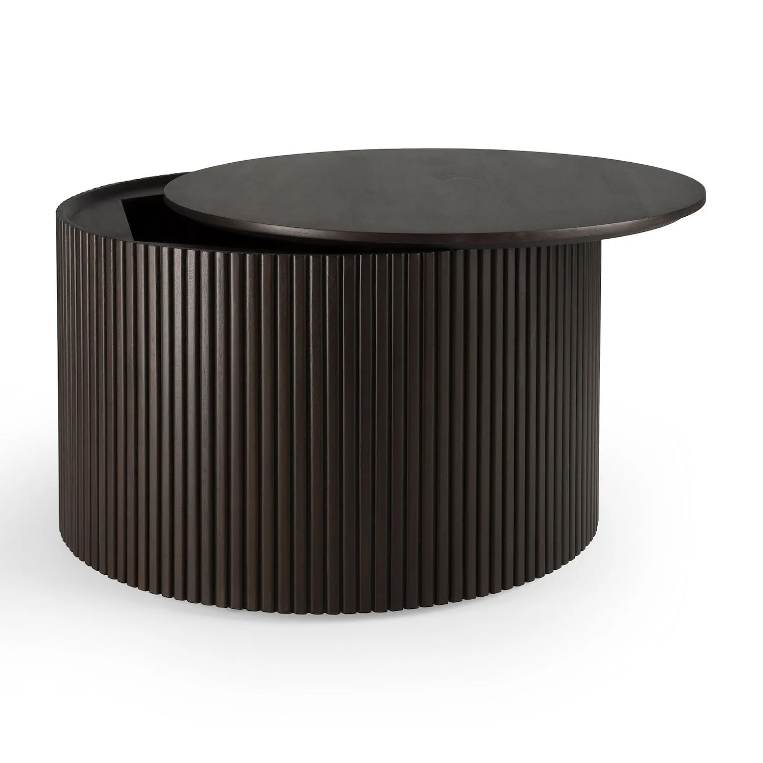 Mahogany Roller Max Dark Brown Round Coffee Table - Varnished