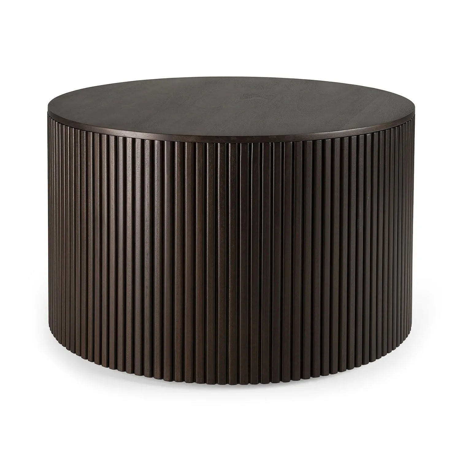 Mahogany Roller Max Dark Brown Round Coffee Table - Varnished