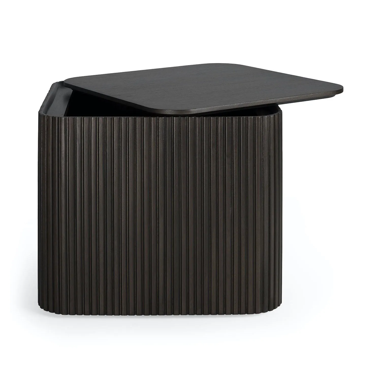 Mahogany Roller Max Dark Brown Square Side Table - Varnished