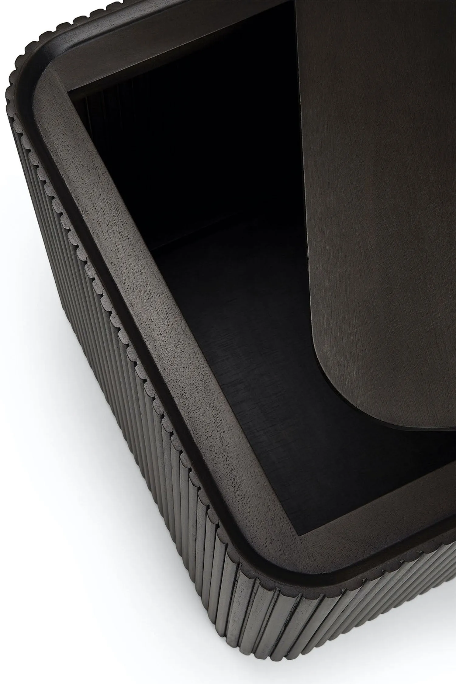 Mahogany Roller Max Dark Brown Square Side Table - Varnished