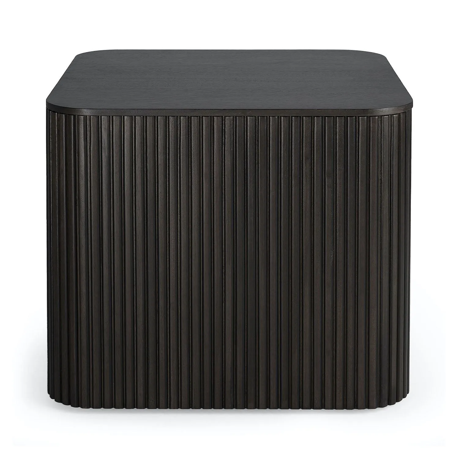 Mahogany Roller Max Dark Brown Square Side Table - Varnished