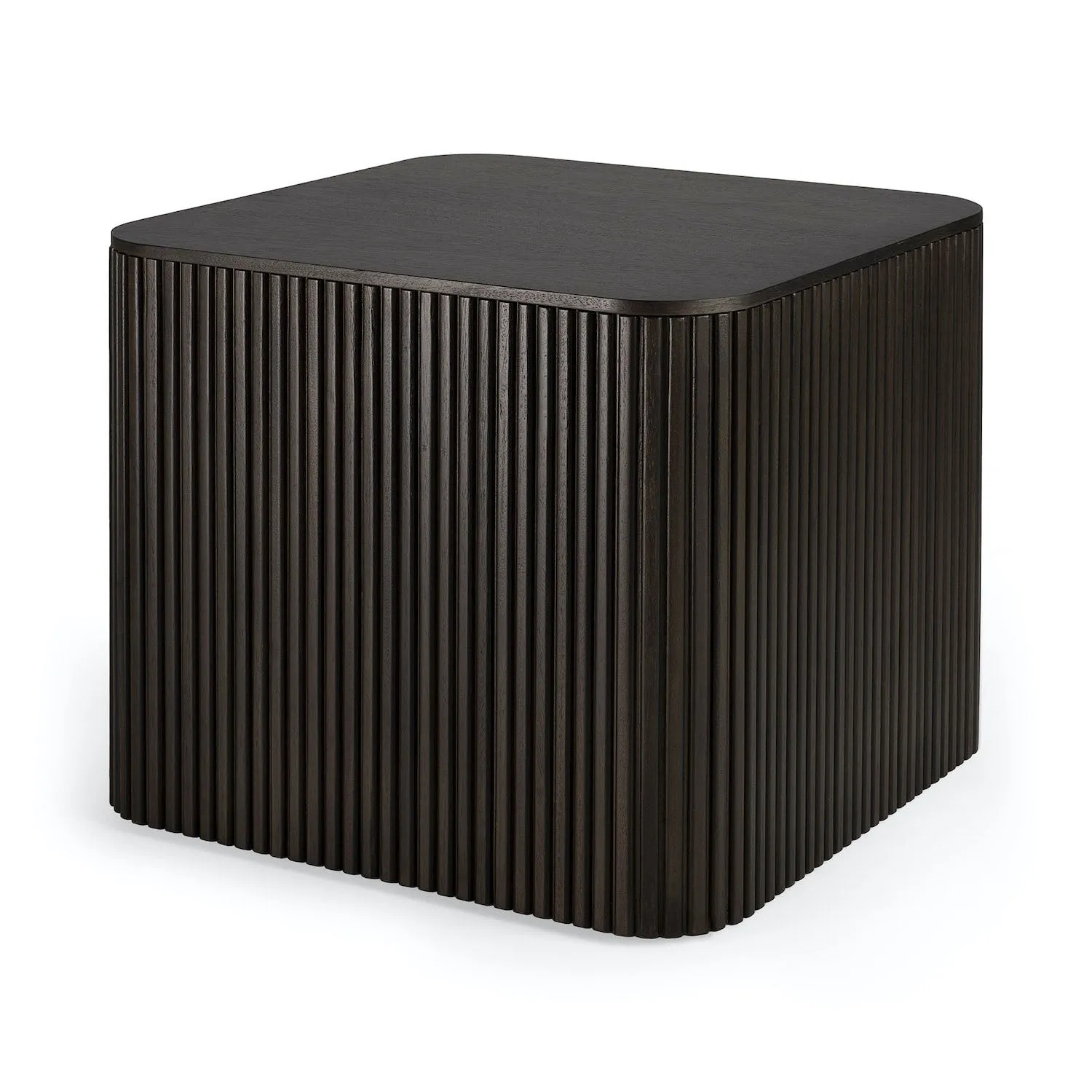 Mahogany Roller Max Dark Brown Square Side Table - Varnished