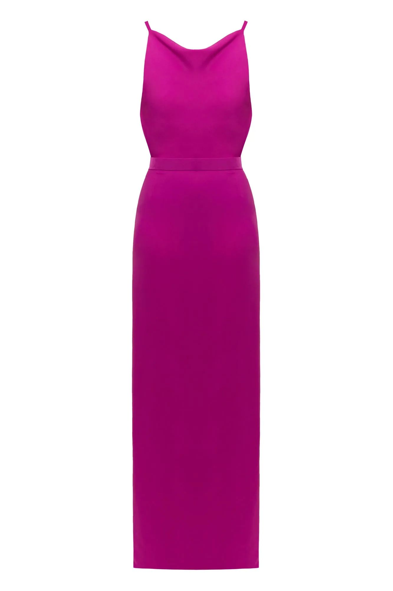 MANOA fuchsia evening dress with cowl back