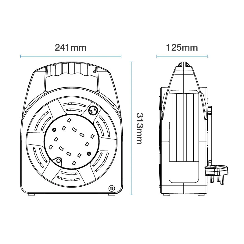 Masterplug HBT2013/4BL 4 Socket 20m 13A Case Reel - Blue