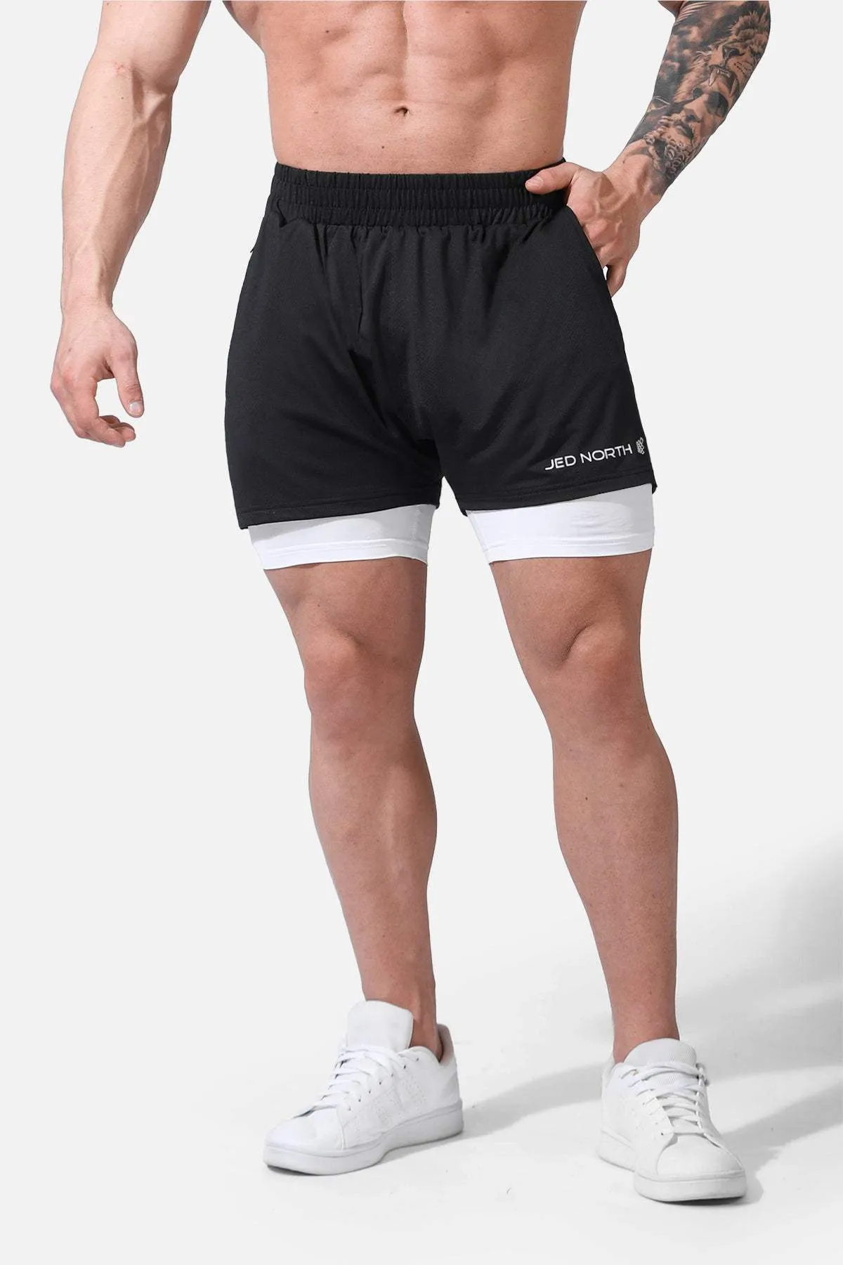 Men's 2-In-1 7" Gym Shorts - Black