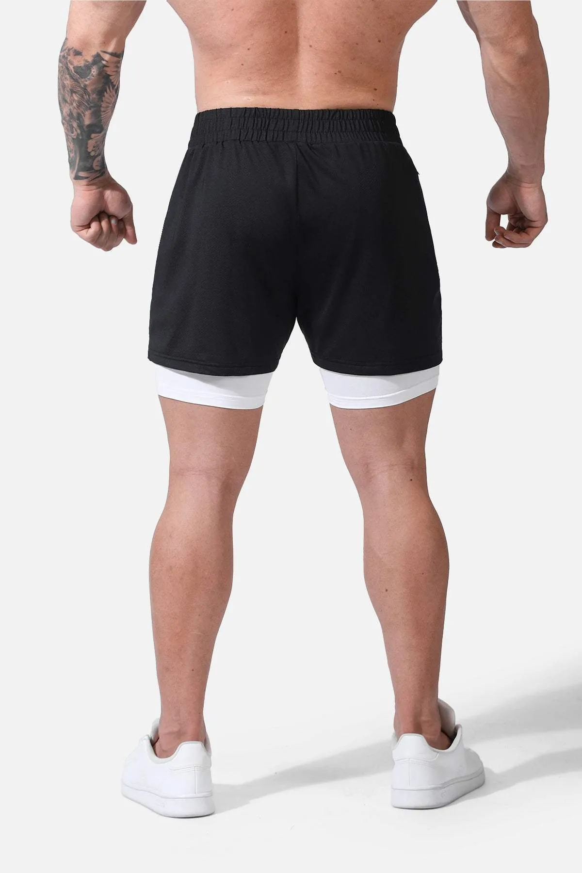Men's 2-In-1 7" Gym Shorts - Black