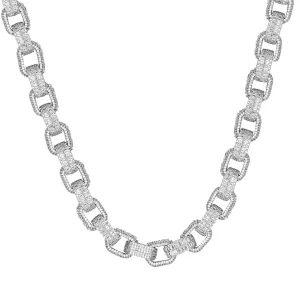 Mens Baguette Double Row Custom Micro Pave Hermes chain