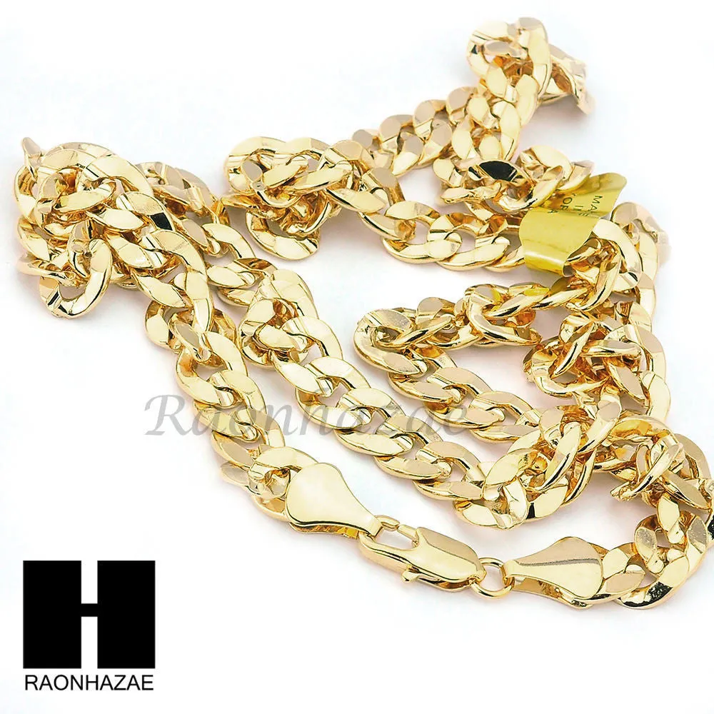 MENS LARGE CROSS PENDANT & DIAMOND CUT CUBAN LINK CHAIN NECKLACE NN50