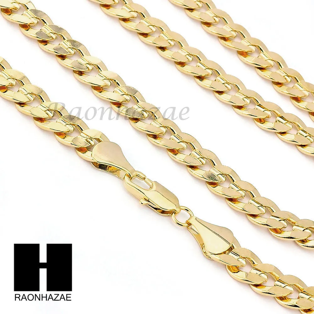 MENS LARGE CROSS PENDANT & DIAMOND CUT CUBAN LINK CHAIN NECKLACE NN50