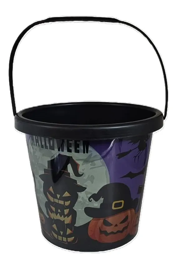 MPS My Party Suppliers 1 pc. Pumpkin Basket with Strap, Candy Jar, Pumpkin Candy Bucket/Basket Halloween Decor, Halloween Pumpkin Bucket Purple, Halloween Candy Basket for Kids, Halloween Decoration