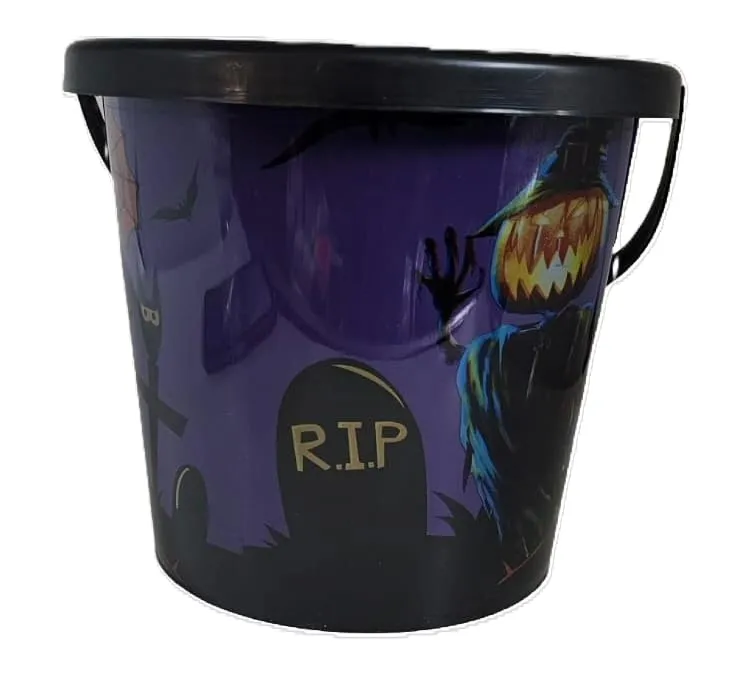 MPS My Party Suppliers 1 pc. Pumpkin Basket with Strap, Candy Jar, Pumpkin Candy Bucket/Basket Halloween Decor, Halloween Pumpkin Bucket Purple, Halloween Candy Basket for Kids, Halloween Decoration